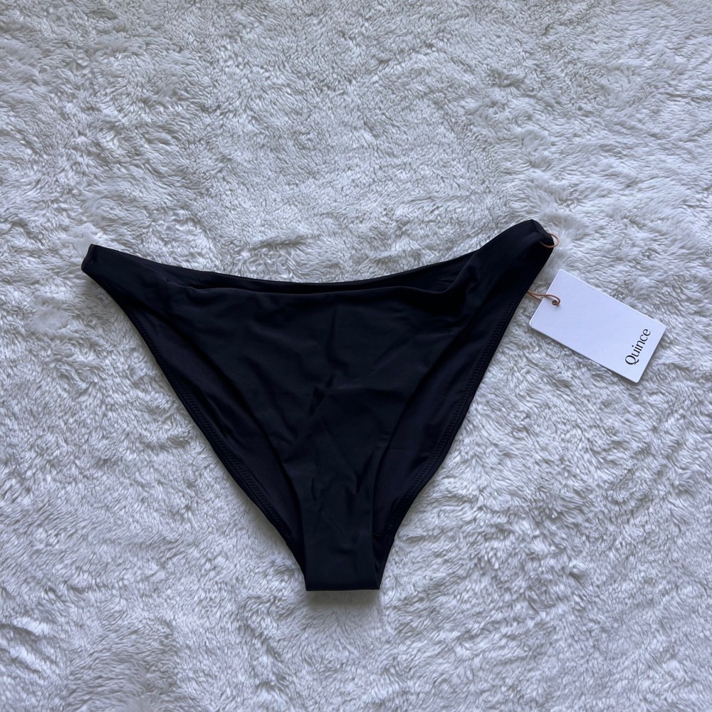 Quince Black Recycled Polyamide Bikini Swim Bottom ATG001 Small NEW Resortwear S